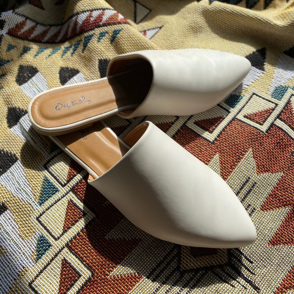 Qupid Off White Mules